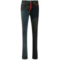 Rick Owens DRKSHDW Calça jeans skinny com patchwork - Azul