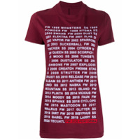 Rick Owens DRKSHDW Camiseta com estampa de slogan - Vermelho