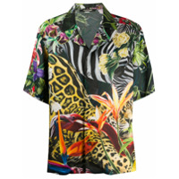 Roberto Cavalli Camisa com estampa de floresta tropical - Verde
