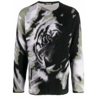 Roberto Cavalli Camisa com estampa de tigre - Preto