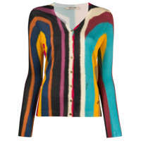 Roberto Cavalli Cardigan de seda com estampa abstrata - Rosa