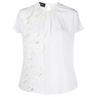 Rochas Blusa de seda com bordado floral - Branco