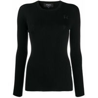 Rochas Blusa mangas longas com logo bordado - Preto