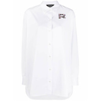 Rochas Camiseta com patch de logo e estampa floral - Branco