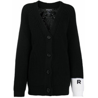 Rochas Cardigan com punhos contrastantes - Preto