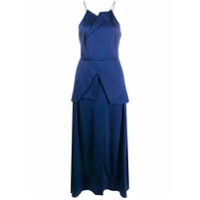 Roland Mouret Vestido Camila com barra de cetim - Azul