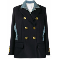 Sacai Blazer desconstruído com recorte jeans - Azul