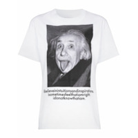 Sacai Camiseta com estampa de retrato Einstein - Branco