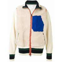 Sacai Jaqueta com acabamento de listras - Branco