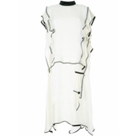 Sacai Vestido com acabamento de babados - Branco
