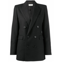 Saint Laurent Blazer com lapelas e abotoamento duplo - Preto