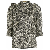 Saint Laurent Blusa com estampa abstrata - Dourado