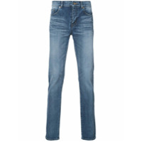 Saint Laurent Calça jeans cintura baixa 'Université' - Azul