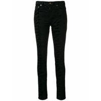 Saint Laurent Calça jeans com animal print - Preto