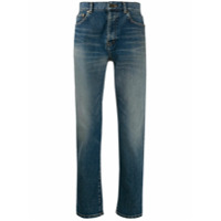 Saint Laurent Calça jeans slim com efeito desbotado - Azul