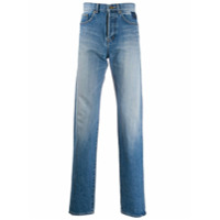 Saint Laurent Calça jeans slim com efeito desgastado - Azul