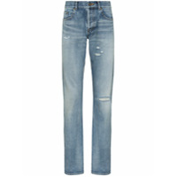 Saint Laurent Calça jeans slim Repair - Azul
