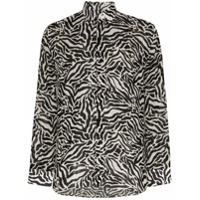 Saint Laurent Camisa com animal print - Preto