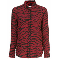 Saint Laurent Camisa com estampa de zebra - Vermelho