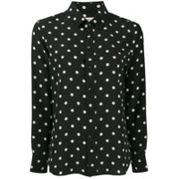 Saint Laurent Camisa com poás e botões - Preto
