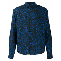 Saint Laurent Camisa cropped com estampa - Azul