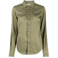 Saint Laurent Camisa mangas longas com abotoamento - Verde