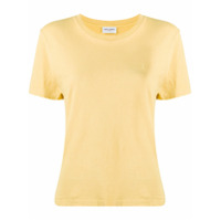 Saint Laurent Camiseta com bordado monogramado - Amarelo