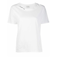 Saint Laurent Camiseta com detalhe de slogan - Branco