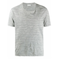 Saint Laurent Camiseta mangas curtas com listras - Cinza