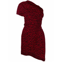 Saint Laurent Vestido animal print - Vermelho