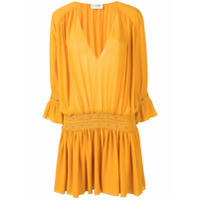 Saint Laurent Vestido Georgette com tachas - Amarelo