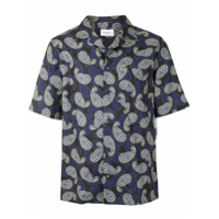 Salvatore Ferragamo Camisa de algodão com estampa paisley - Azul