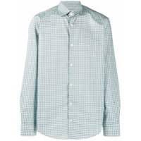 Salvatore Ferragamo Camisa mangas longas com estampa Gancini - Azul