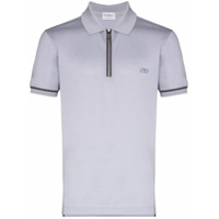 Salvatore Ferragamo Camisa polo com detalhe de zíper - Cinza