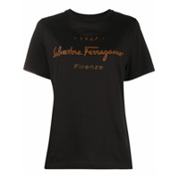 Salvatore Ferragamo Camiseta com logo gravado - Preto