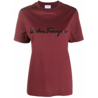 Salvatore Ferragamo Camiseta de algodão com estampa de logo - Vermelho