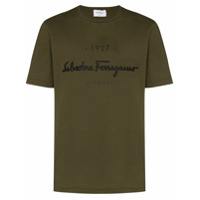 Salvatore Ferragamo Camiseta de algodão com logo 1927 - Verde