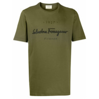 Salvatore Ferragamo Camiseta slim com estampa de logo - Verde