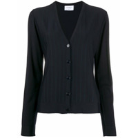 Salvatore Ferragamo Cardigan de tricô com listras - Azul