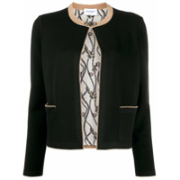 Salvatore Ferragamo Cardigan dupla face com estampa - Preto
