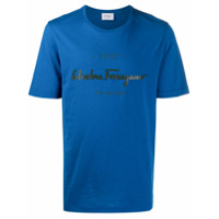 Salvatore Ferragamo cotton logo print t-shirt - Azul
