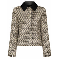 Salvatore Ferragamo Jaqueta Gancini com estampa monogramada - Preto