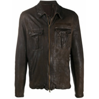 Salvatore Santoro zip-up leather shirt jacket - Marrom