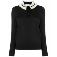 Sandro Paris Blusa Laran de tricô com babados - Preto