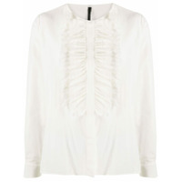 Sara Lanzi Blusa mangas longas com babados - Branco