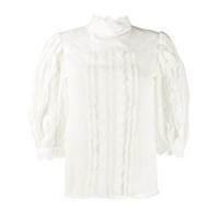 See by Chloé Blusa branca de algodão com acabamento ondulado - Branco