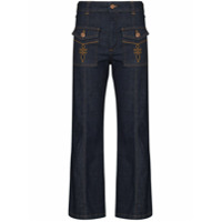 See by Chloé pocket detail kick flared jeans - Azul