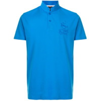 Shanghai Tang Camisa polo com bordado de dragão - Azul