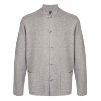 Shanghai Tang Cardigan com abotoamento e bolso duplo - Cinza