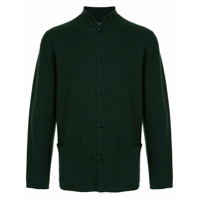 Shanghai Tang Cardigan com abotoamento e bolso duplo - Verde